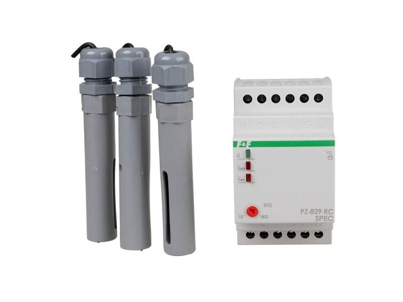 Przekaźnik kontroli poziomu cieczy dwustanowy z regulacją czułości do wodydeszczowej PZ-829RC-WD F&F FILIPOWSKI