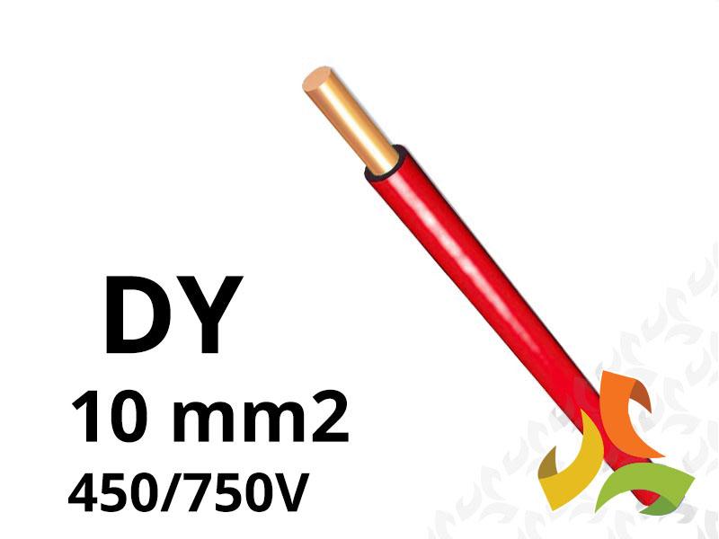 Przewód DY 10 mm2 czerwony (450/750V) jednożyłowy drut H07V-U (krążki 100m) 172105026C0100 NKT-1