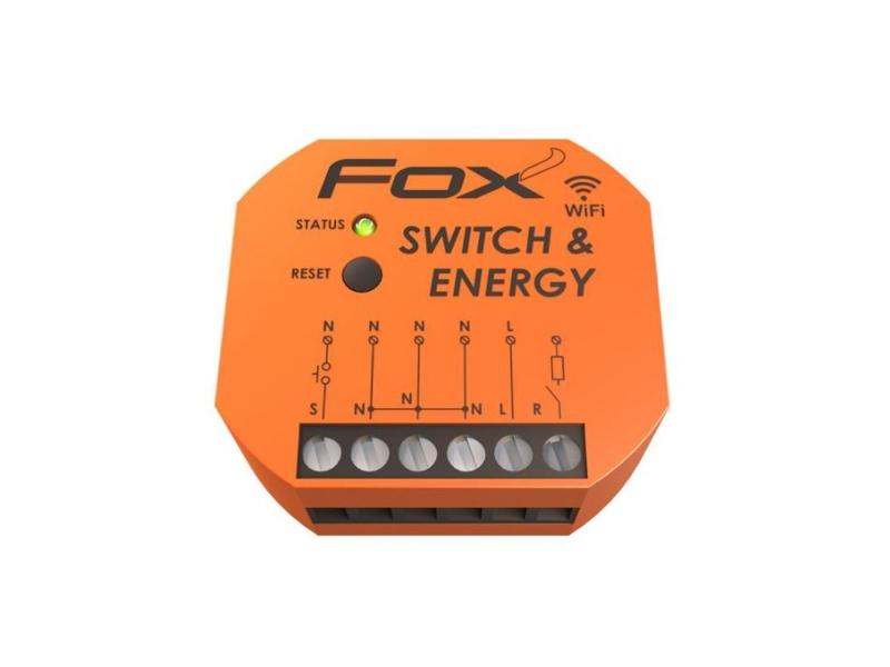 FOX Przekaźnik Wi-Fi do puszki 230 V SWITCH & ENERGY z funkcją monitorowania parametrów sieci WI-R1S1-P F&F FILIPOWSKI-1