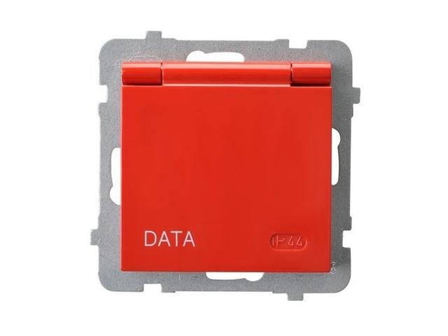 AS Gniazdo hermetyczne z uziemieniem DATA z kluczem uprawniającym IP-44 wieczko w kolorze wyrobu czerwony GPH-1GZK/m/00/w OSPEL