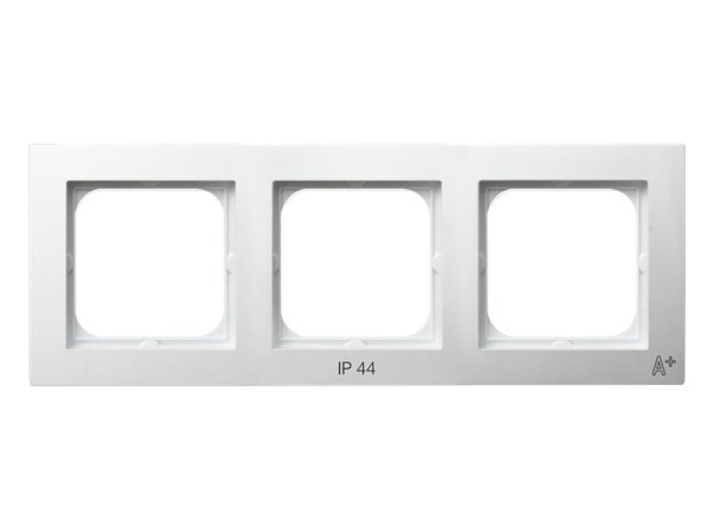 AS ANTYBAKTERYJNY Ramka 3 potrójna do wyłączników IP-44 produkt zawiera szkło fosforanowo-srebrowe RH-3GA/00 OSPEL