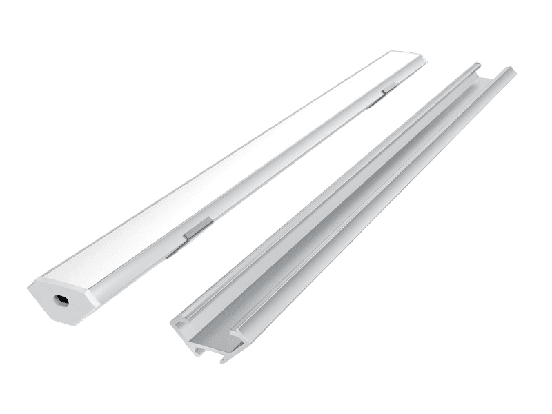 Profil aluminiowy do taśm LED 2000 mm kątowy nawierzchniowy srebrny z kloszem mlecznym PRIME 203648 LED LINE-0