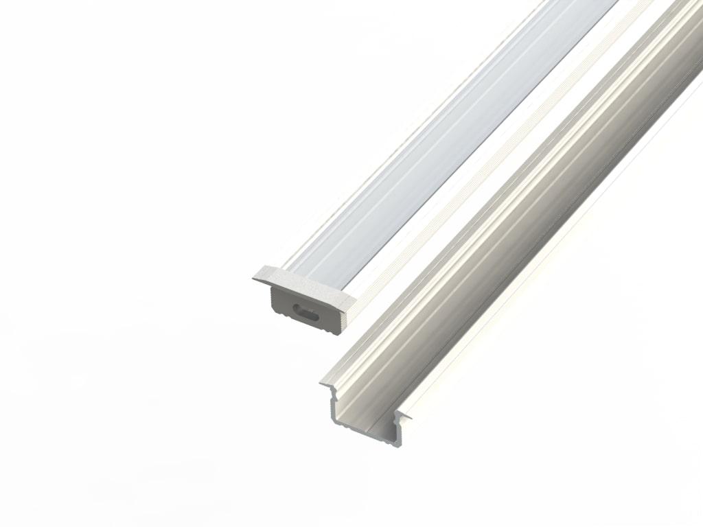 Profil aluminiowy do taśm LED 2000 mm prosty wpuszczany biały z kloszem mlecznym 478627 LED LINE-0