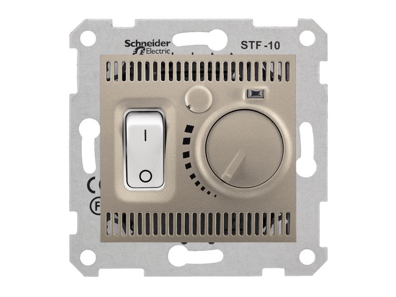 SEDNA Regulator temperatury termostat podłogowy z włącznikiem satyna SDN6000368 SCHNEIDER ELECTRIC