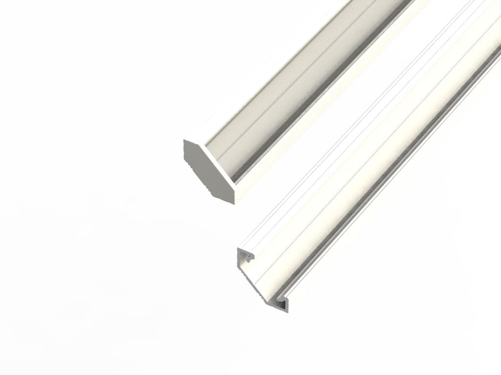 Profil aluminiowy do taśm LED 2000 mm kątowy nawierzchniowy biały z kloszem mlecznym 478610 LED LINE-0