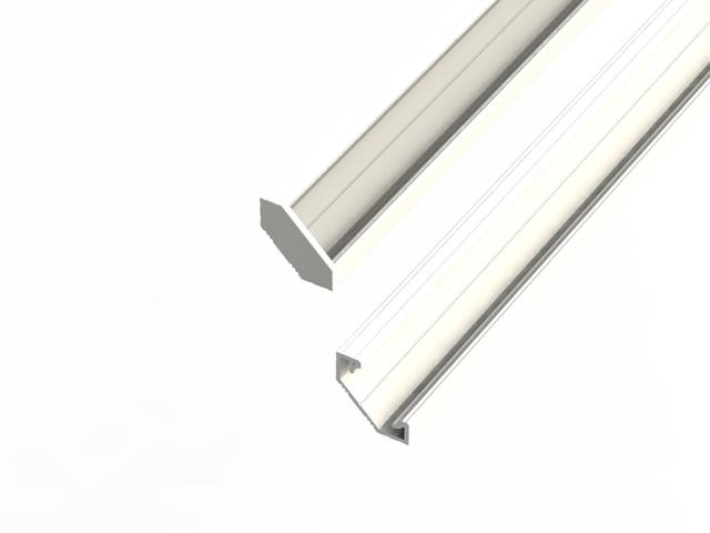 Profil aluminiowy do taśm LED 2000 mm kątowy nawierzchniowy biały z kloszem mlecznym 478610 LED LINE
