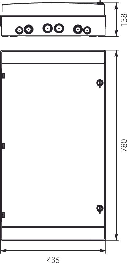 Rozdzielnica hermetyczna PV 1000V DC 4x18(72) natynkowa IP65 IK07 drzwi białe RH-72/4B 36.171 ELEKTRO-PLAST-1