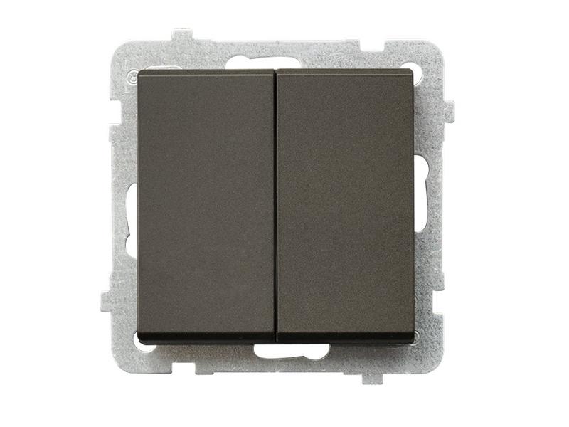 SONATA Wyłącznik podwójny świecznikowy czekoladowy metalik ŁP-2R/m/40 OSPEL-0