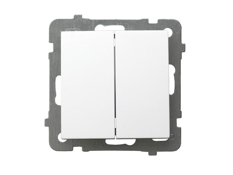 AS ANTYBAKTERYJNY Wyłącznik podwójny zwierny przycisk produkt zawiera szkło fosforanowo-srebrowe ŁP-17GA/m/00 OSPEL
