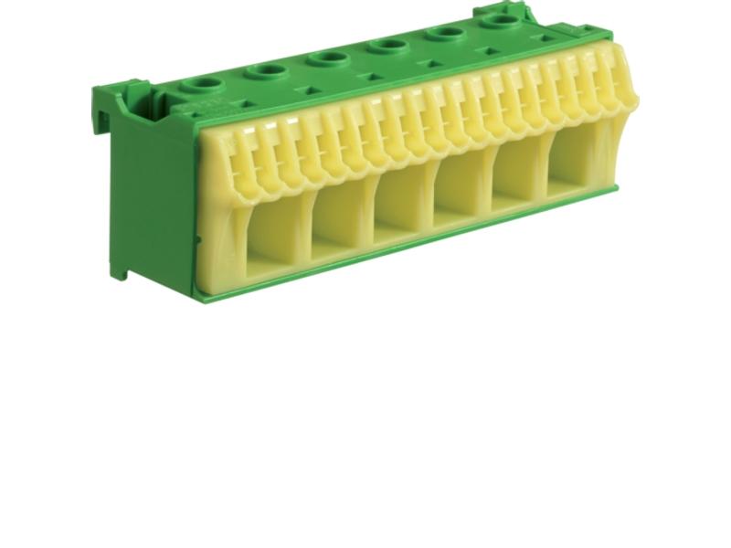 Blok samozacisków 1-biegunowy 63A QC 26 przyłączy 33x105x105mm TH35 żółto-zielony KN26E HAGER-0