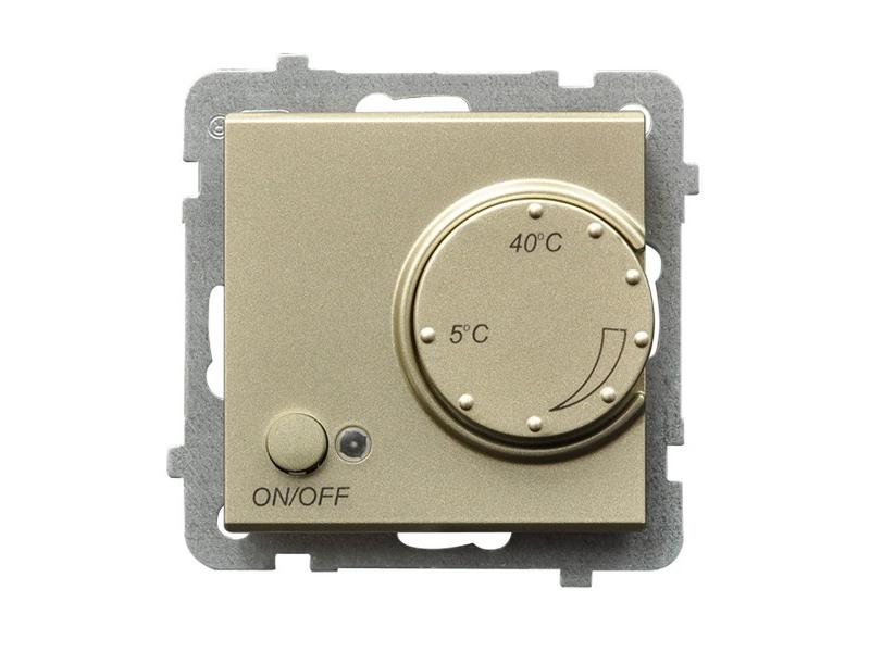 SONATA Regulator temperatury-termostat z czujnikiem napowietrznym szampański złoty RTP-1RN/m/39 OSPEL
