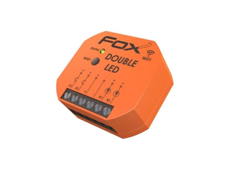 FOX Sterownik Wi-Fi do oświetlenia LED dwukanałowy 12 V DOUBLE LED 2-kanałowy do 4A na kanał WI-LED2S2-P F&F FILIPOWSKI-0