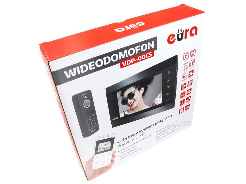 Wideodomofon "EURA" VDP-00C5 biały monitor 7'' WiFi kamera 960p RFID szyfrator C51A101 EURA-TECH-4