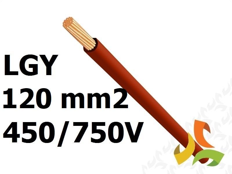 Przewód LGY 120 mm2 brązowy (450/750V) jednożyłowy linka H07V-K (krążki 100m) G-006128 TELEFONIKA-0