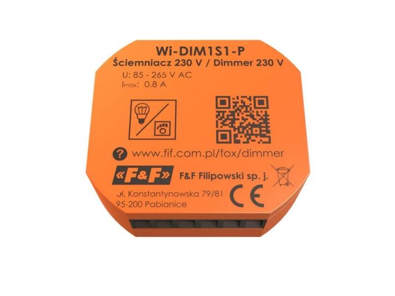FOX Ściemniacz Wi-Fi do LED i oświetlenia zwykłego 230 V DIMMER do 150W WI-DIM1S1-P F&F FILIPOWSKI-2