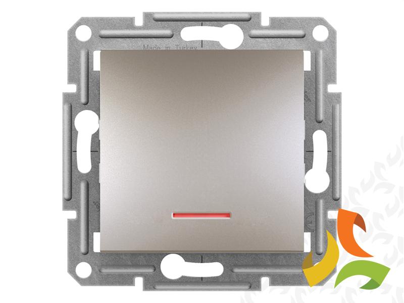ASFORA Wyłącznik schodowy z podświetleniem (zaciski śrubowe) brąz EPH1500369 SCHNEIDER ELECTRIC