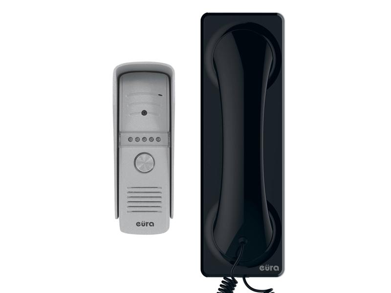 Wideodomofon "EURA" VDP-50A3 "PROXIMA" czarny unifon z WiFi obsługa 1 wejścia aplikacja Eura Connect A31A151 EURA-TECH-1