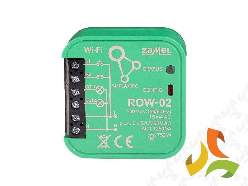 Odbiornik Wi-Fi dopuszkowy 2-kanałowy dwukierunkowy SUPLA ROW-02 ZAMEL-0