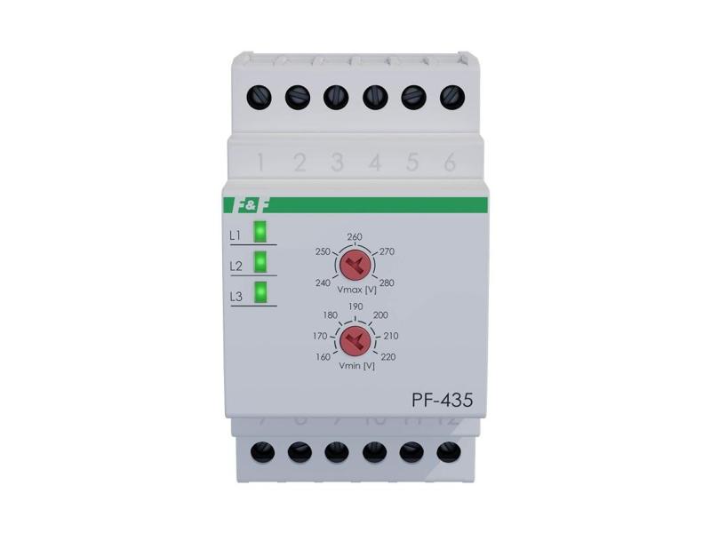 Automatyczny przełącznik faz do współpracy ze stycznikiem bez fazy priorytetowej z regulacją PF-435-TRMS F&F FILIPOWSKI