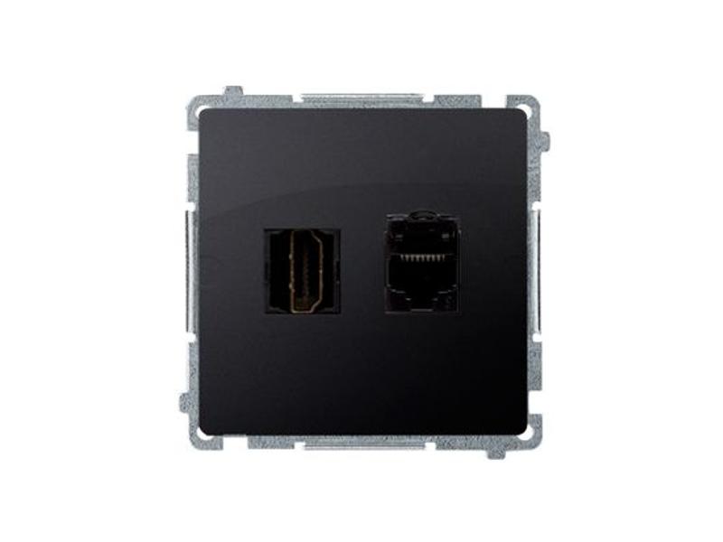 SIMON BASIC Gniazdo HDMI + RJ45 kat.6 (moduł) grafit matowy BMGHRJ45.01/28 KONTAKT SIMON-0