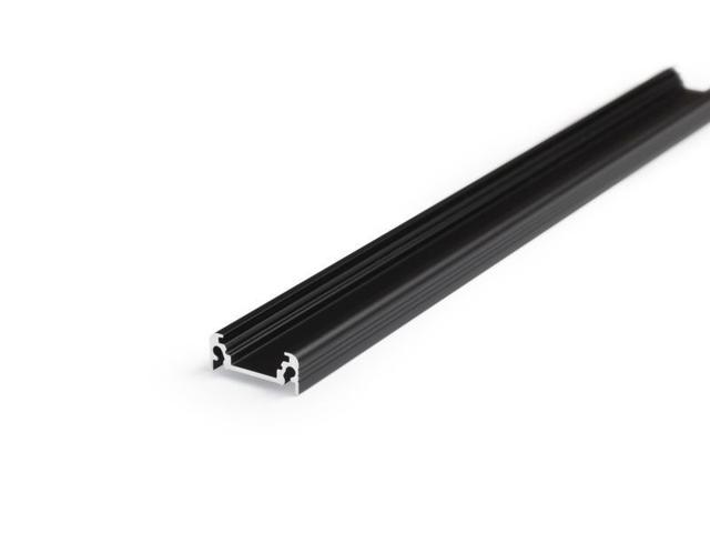 Profil aluminiowy do taśm LED 2000 mm prosty nawierzchniowy czarny SURFACE10 BC/UX 2000 77270021 LED LINE