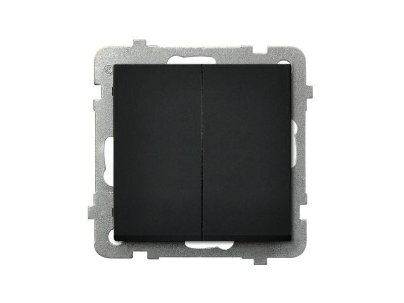 SONATA Wyłącznik podwójny świecznikowy czarny metalik ŁP-2R/m/33 OSPEL-0