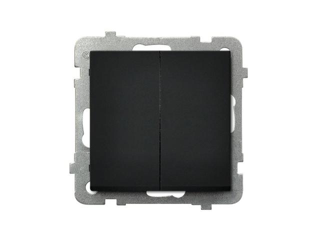 SONATA Wyłącznik podwójny świecznikowy czarny metalik ŁP-2R/m/33 OSPEL