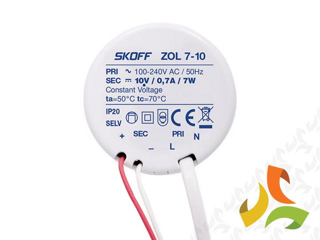 Zasilacz typ ZOL7-10 100 - 240 V AC / 10 V DC 50 Hz 0,7 A 7 W IP 20 ZL-007-C-1-1-ML-PL-01 SKOFF