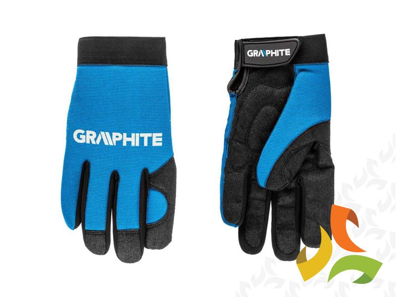 Rękawice robocze 10" skóra syntetyczna + elastyczna tkanina CE 97G100 GRAPHITE-0