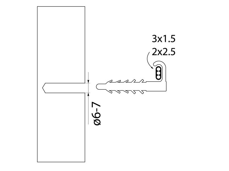 Uchwyt kablowy hakowy USMPH-2 do przewodów płaskich YDYp 3x1,5 YDYp 2x2,5 (100szt.) biały 16.8 ELEKTRO-PLAST-1