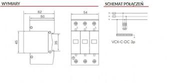 Ogranicznik przepięć PV DC Typ 2 (C) 1000V 3P 20kA 4,0kV DC C3P 1000 PV40 GDT VCX-1