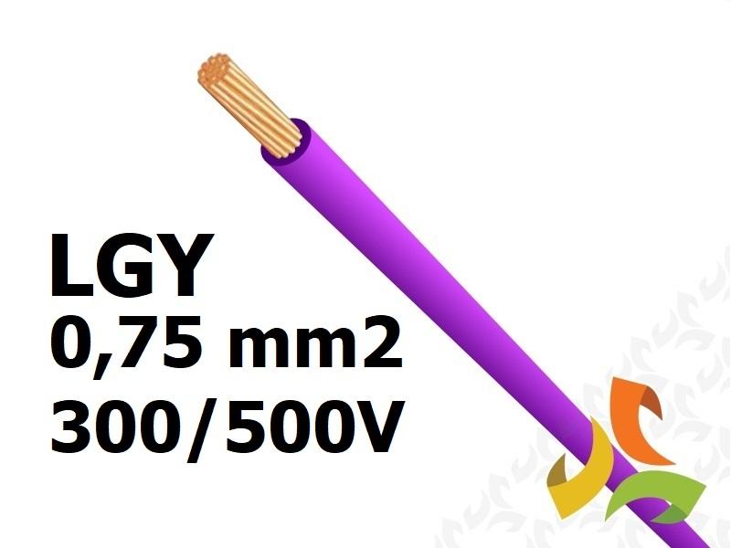 Przewód LGY 0,75 mm2 fioletowy (300/500V) jednożyłowy linka (krążki 100m) 29104 HELUKABEL-0