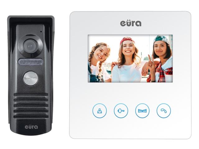 Wideodomofon "EURA" VDP-52A3 "ATIRA" biały ekran 43'' obsługa 2 wejść A31A153 EURA-TECH