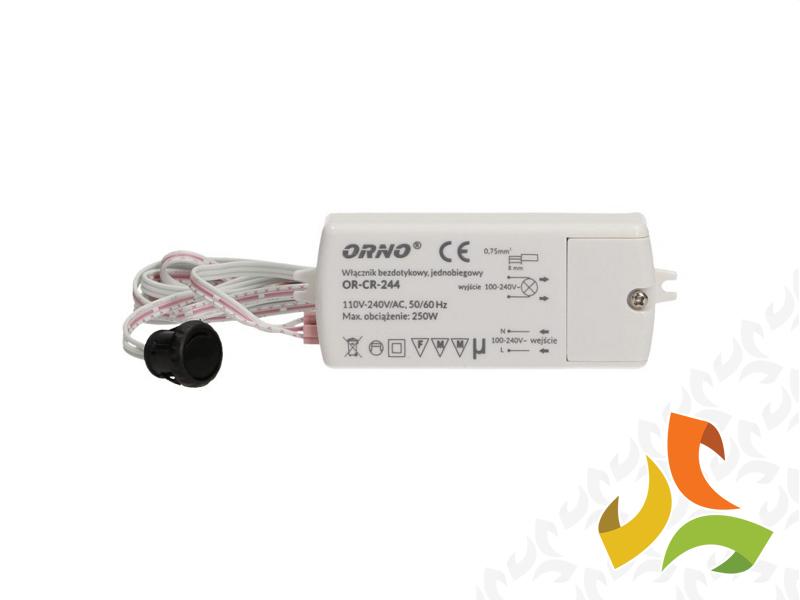 Włącznik bezdotykowy jednobiegowy 250W IP20 biały OR-CR-244 ORNO-2