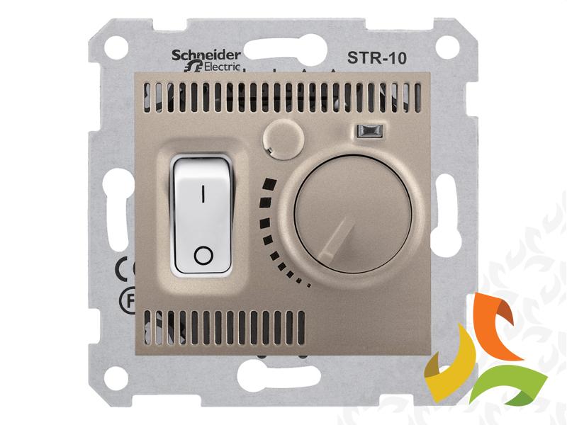 SEDNA Regulator temperatury termostat z włącznikiem satyna SDN6000168 SCHNEIDER ELECTRIC-1