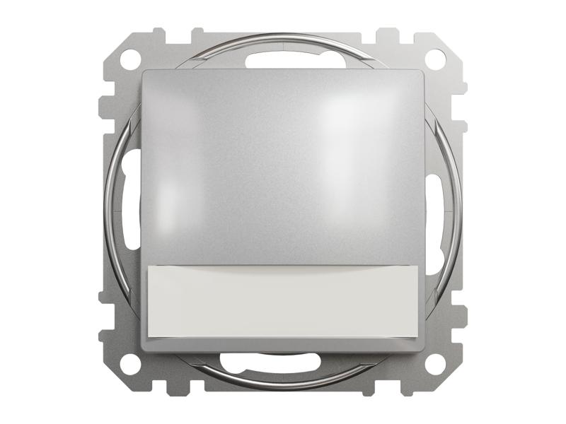 SEDNA DESIGN & ELEMENTS Wyłącznik zwierny przycisk z etykietą i podświetleniem 12VAC srebrne aluminium SDD113143L SCHNEIDER ELECTRIC-0