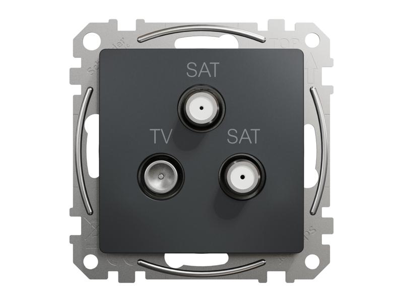SEDNA DESIGN & ELEMENTS Gniazdo antenowe TV/SAT/SAT końcowe (4dB) czarny antracyt SDD114481S SCHNEIDER ELECTRIC