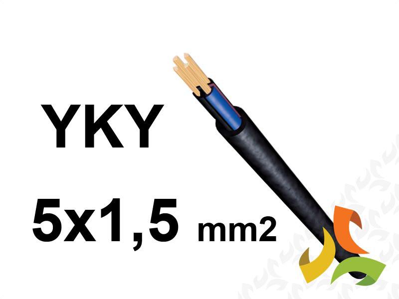 Kabel YKY 5x1,5 mm2 RE (0,6/1kV) ziemny miedziany NYY-O (bębnowy) 5901854415581 ELPAR-1