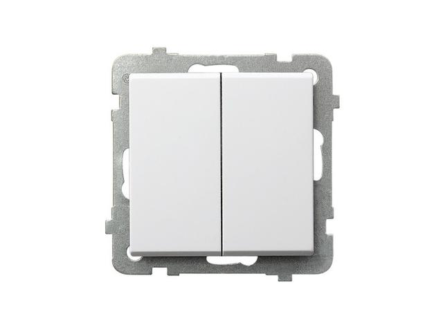 SONATA Wyłącznik podwójny świecznikowy biały ŁP-2R/m/00 OSPEL