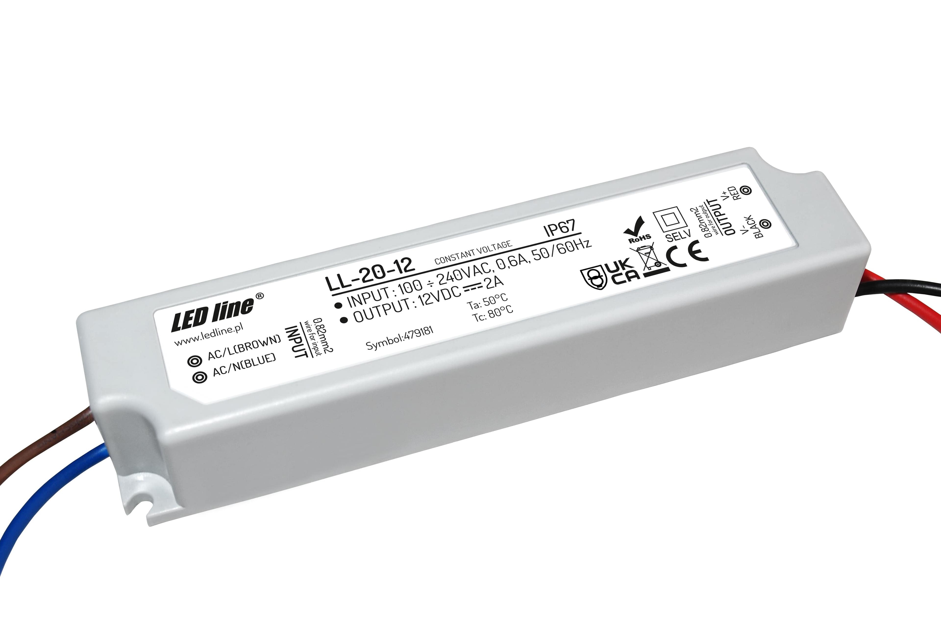 Zasilacz LED line 12V 20W 2A wodoodporny IP67 LL-20-12-0