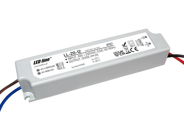 Zasilacz LED line 12V 20W 2A wodoodporny IP67 LL-20-12