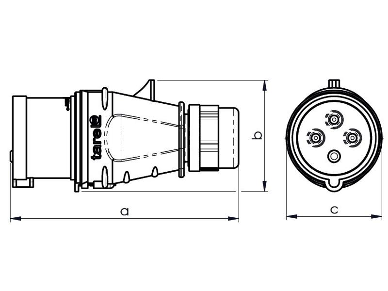 Wtyczka izolacyjna szybkozłączna przenośna 32A/5p/400V wtyk siłowy IP44 107 TAREL-1