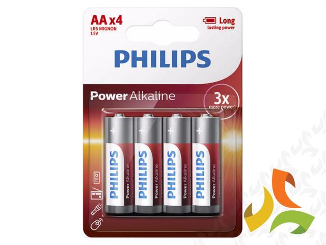 Bateria AA LR6 "paluszek" Power Alkaline, 1,5V LR6P4B/10 4szt PHILIPS