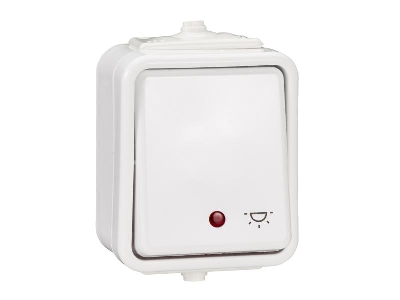 CEDAR Wyłącznik zwierny przycisk "światło" podświetlany przycisk IP44 biały WNT102CS01 SCHNEIDER ELECTRIC -0