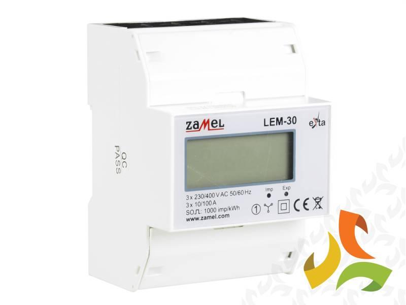 Licznik energii elektrycznej 3-fazowy 100A LCD LEM-30 ZAMEL-2