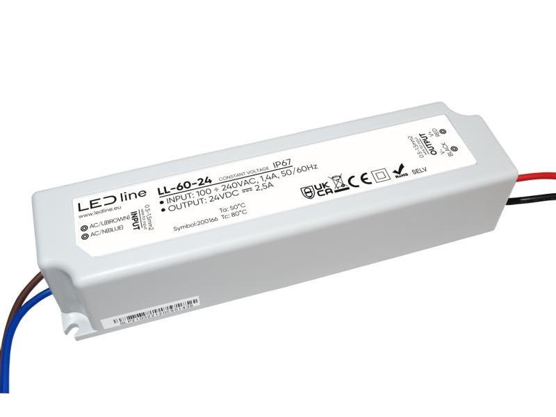 Zasilacz LED line 24V 60W 2,5A 60-24 IP67 LL-60-24-0