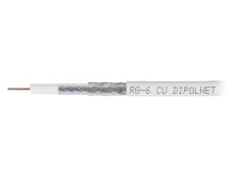 Kabel antenowy RG6 75 Om 1,00/4,76 koncentryczny biały DIPOLNET E1230 DIPOL-0