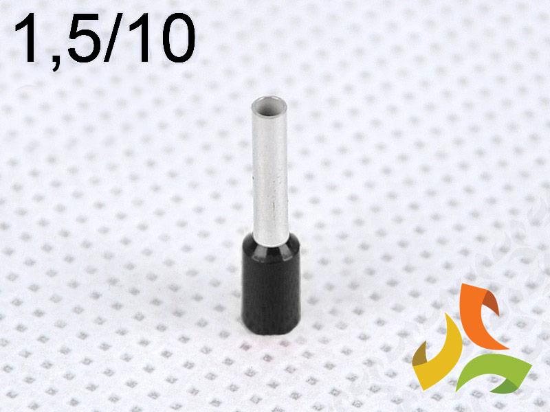 Końcówka kablowa 1,5/10 mm2 tulejka izolowana miedziana czarna 100szt. DI 1,5-10 CZ GPH-0