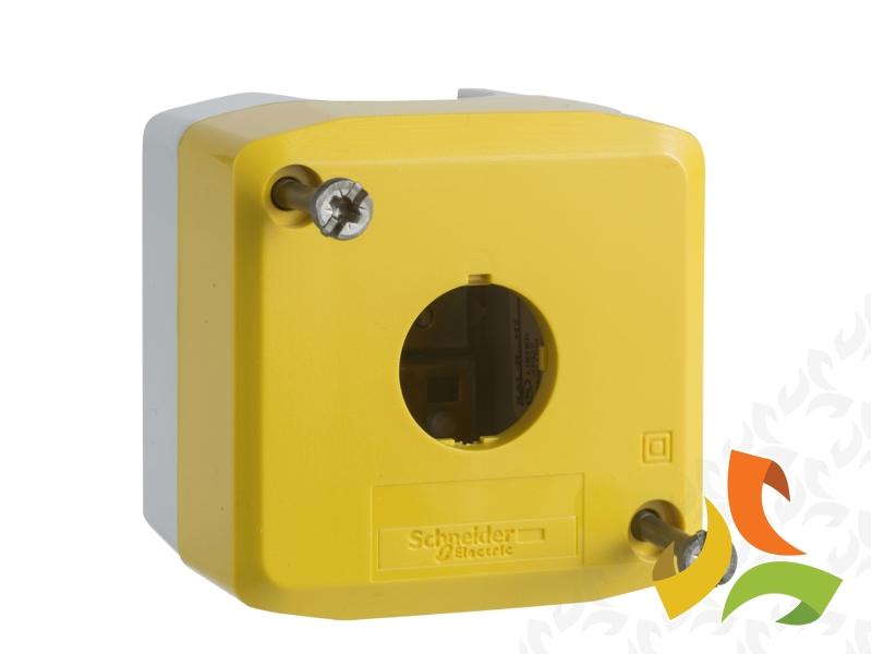 Pusta kaseta sterująca 1 otwór fi22 żółta z jasno szarą podstawą plastikowa XALK01 SCHNEIDER ELECTRIC-1