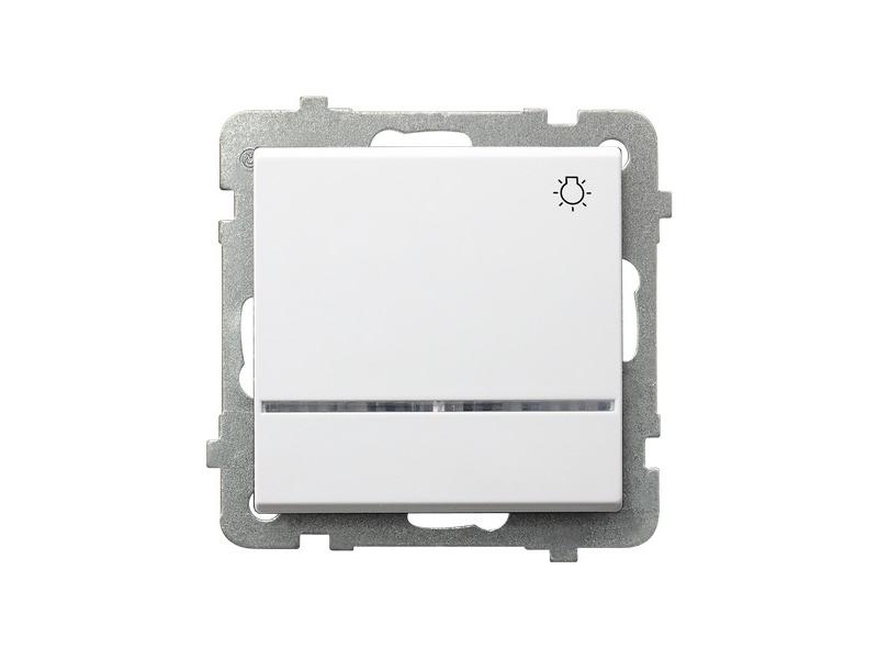 SONATA Wyłącznik zwierny przycisk "światło" z podświetleniem IP20 10X/250 biały ŁP-5RS/m/00 OSPEL